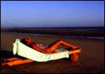 Sunbathing on a Diu beach